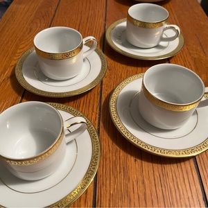 Royal Gallery "GOLD BUFFET" 1991 ~ Set of 4 ~ Cups & Saucer